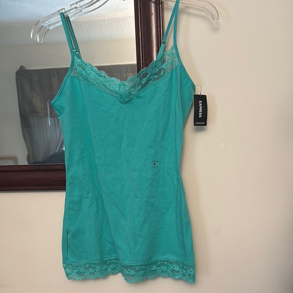 Teal Lace Trim Camisole